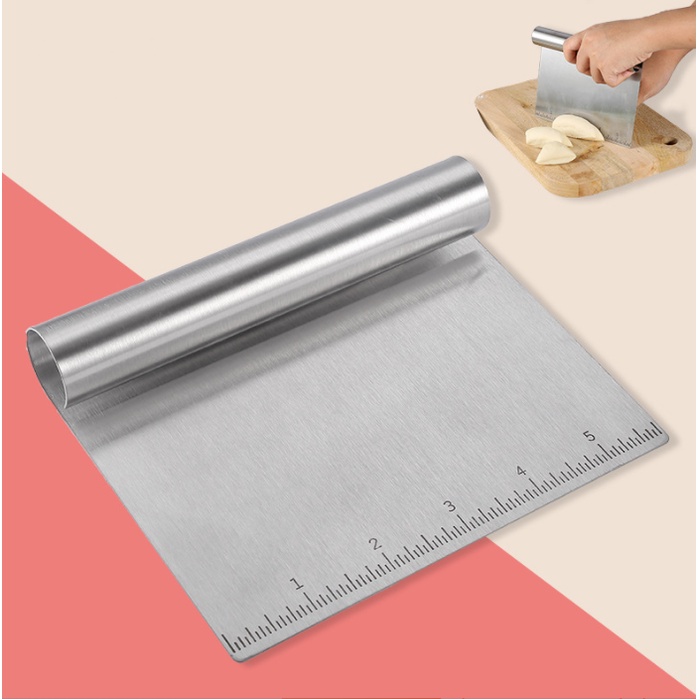 Dao cắt bột có khắc kích thước inox - Dụng cụ làm bánh CVV.