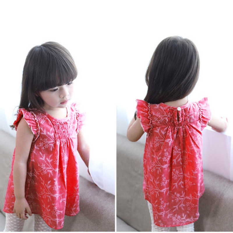 Đầm Tay Cánh Tiên Thời Trang Hè Xinh Xắn Cho Bé Gái