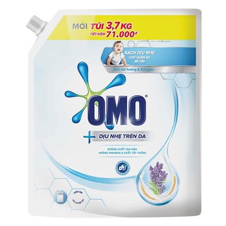 Nước giặt Omo dịu nhẹ 3.7kg hoa Oải hương và Sữa gạo cho máy giặt cửa trên