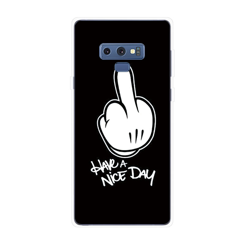 Ốp Lưng Samsung Galaxy Note 8 9 Note8 Note9 TPU mềm Case Cá tính đen tuyền Two
