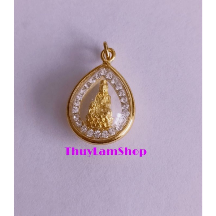 Mặt vòng cổ Phật Bà bà dát vàng đính pha lê đẹp bền không bay màu cho bé vĩnh viễn bảo hành