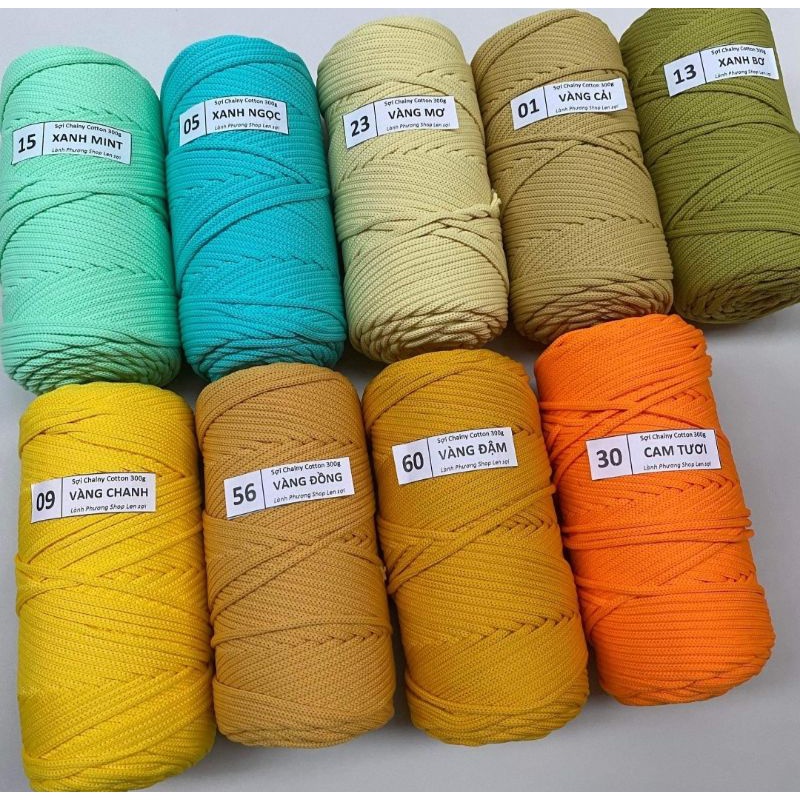 Sợi Chainy Cotton 300gr móc túi siêu nhanh k xù