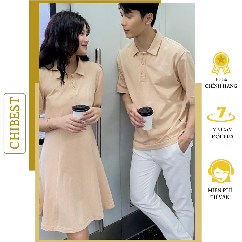 ✻✧✓Đồ đôi nam nữ tici áo thun polo đầm xoè mới CHIBEST LSB25