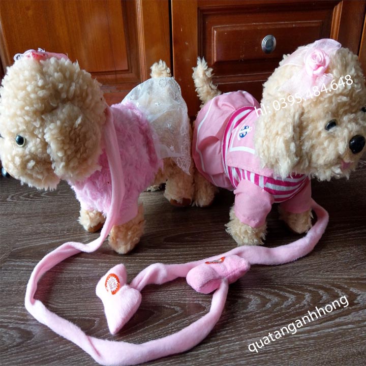 Đồ chơi chó bông biết kêu, biết đi, biết lắc mông siêu xinh thân thiện với bé yêu gần gũi vật nuôi
