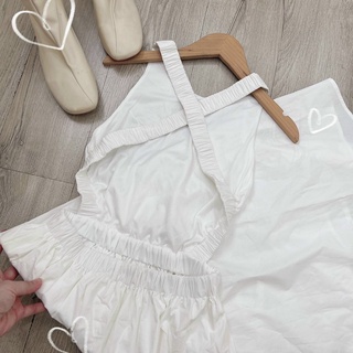 ĐẦM MAXI TRẮNG DÂY ĐAN CHÉO LƯNG