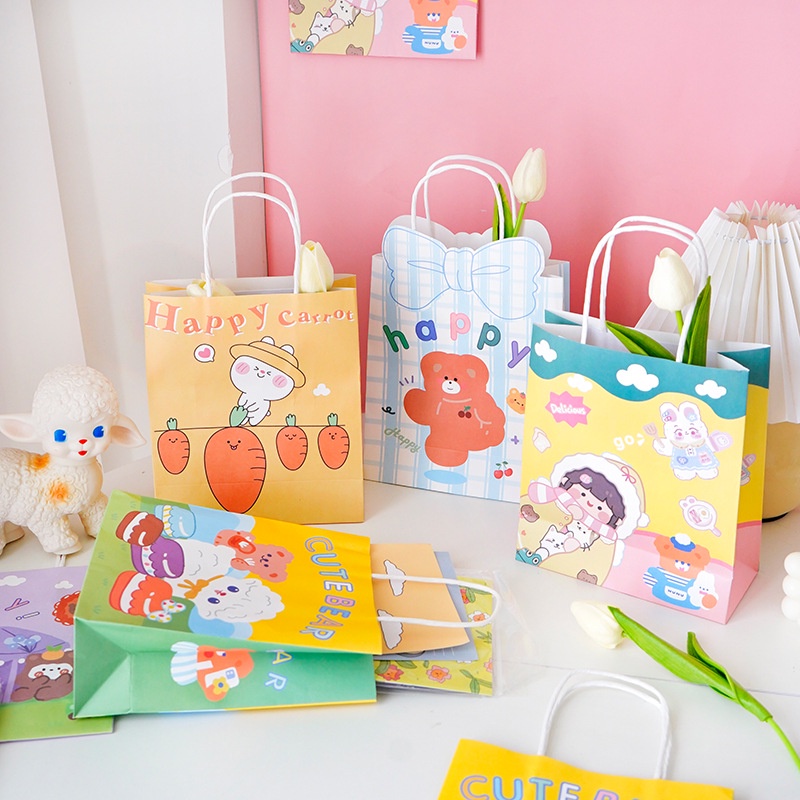 Túi Đựng Quà Giấy Cứng Cao Cấp, Túi Quà Tặng Hoạt Hình Cute ANANStore