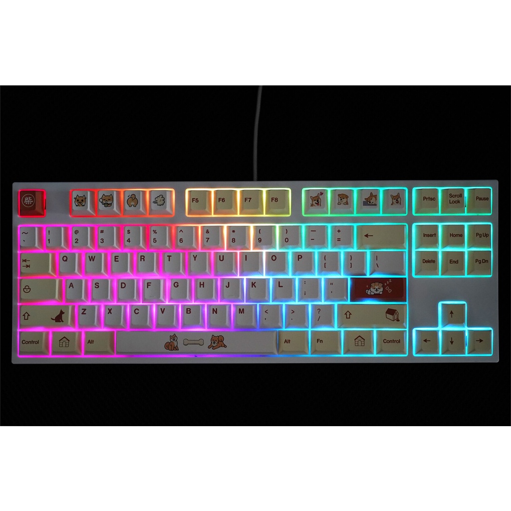 Keycap Shiba Inu Cho Bàn Phím Cơ Cherry Profile Chất Liệu Thick PBT In Dyesub 160 Phím | Gearbros