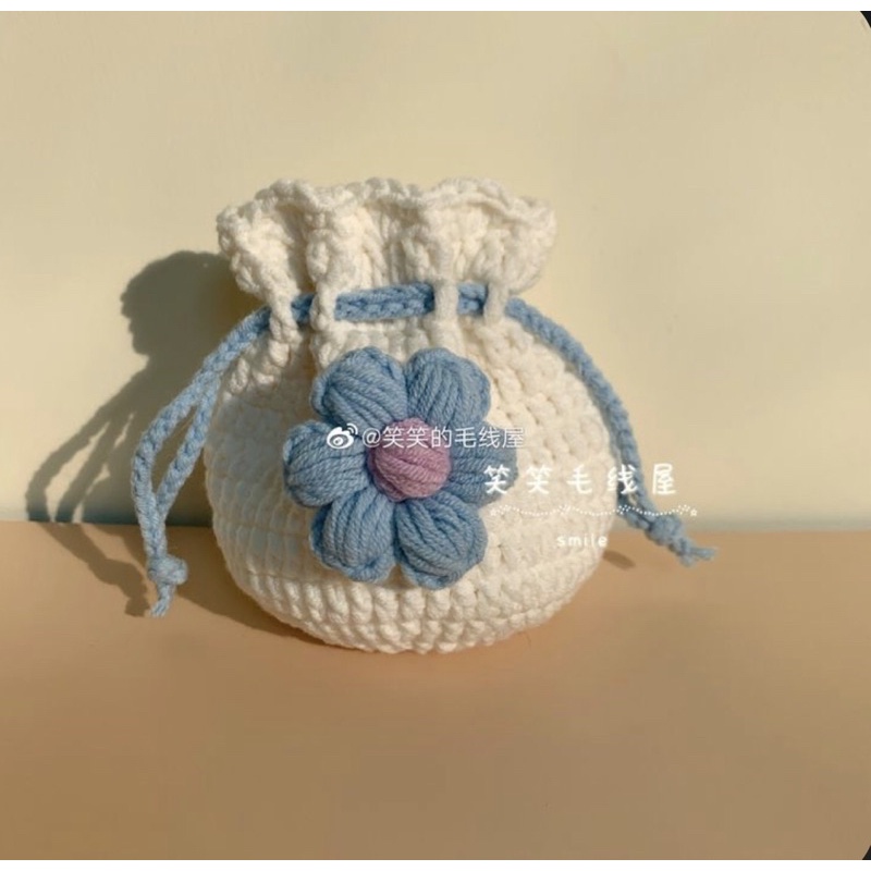 Túi len hoa sắc màu