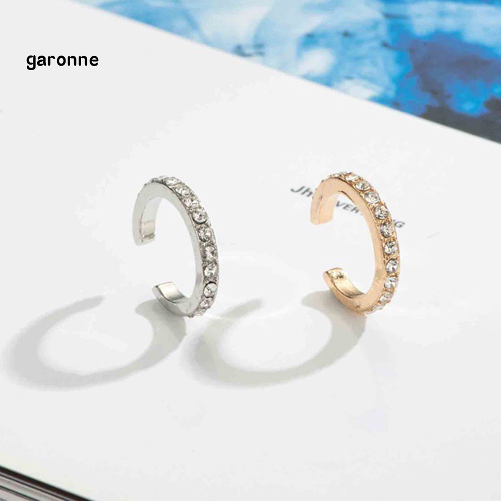 GA_1Pc Women Rhinestone Inlaid U Shape Ear Clip Earring Non Piercing Jewelry Gift