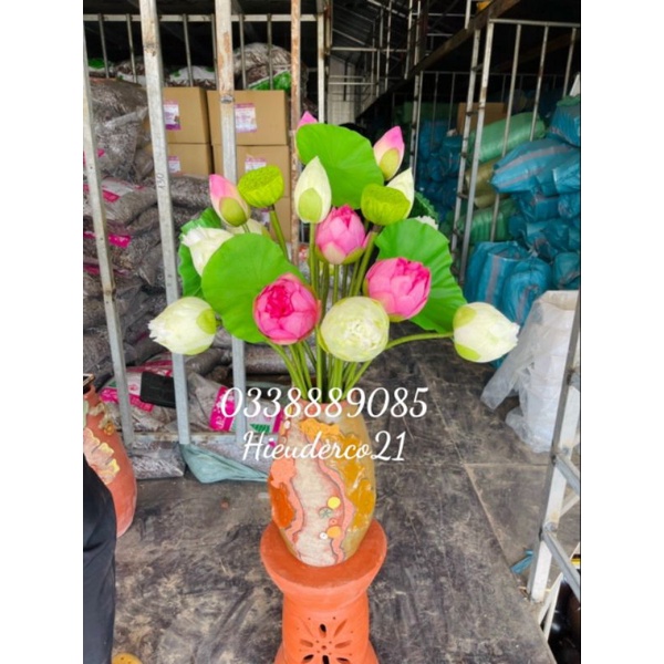 Hoa sen giả BÁCH DIỆP QUAN ÂM bông sen lụa đẹp cao cấp