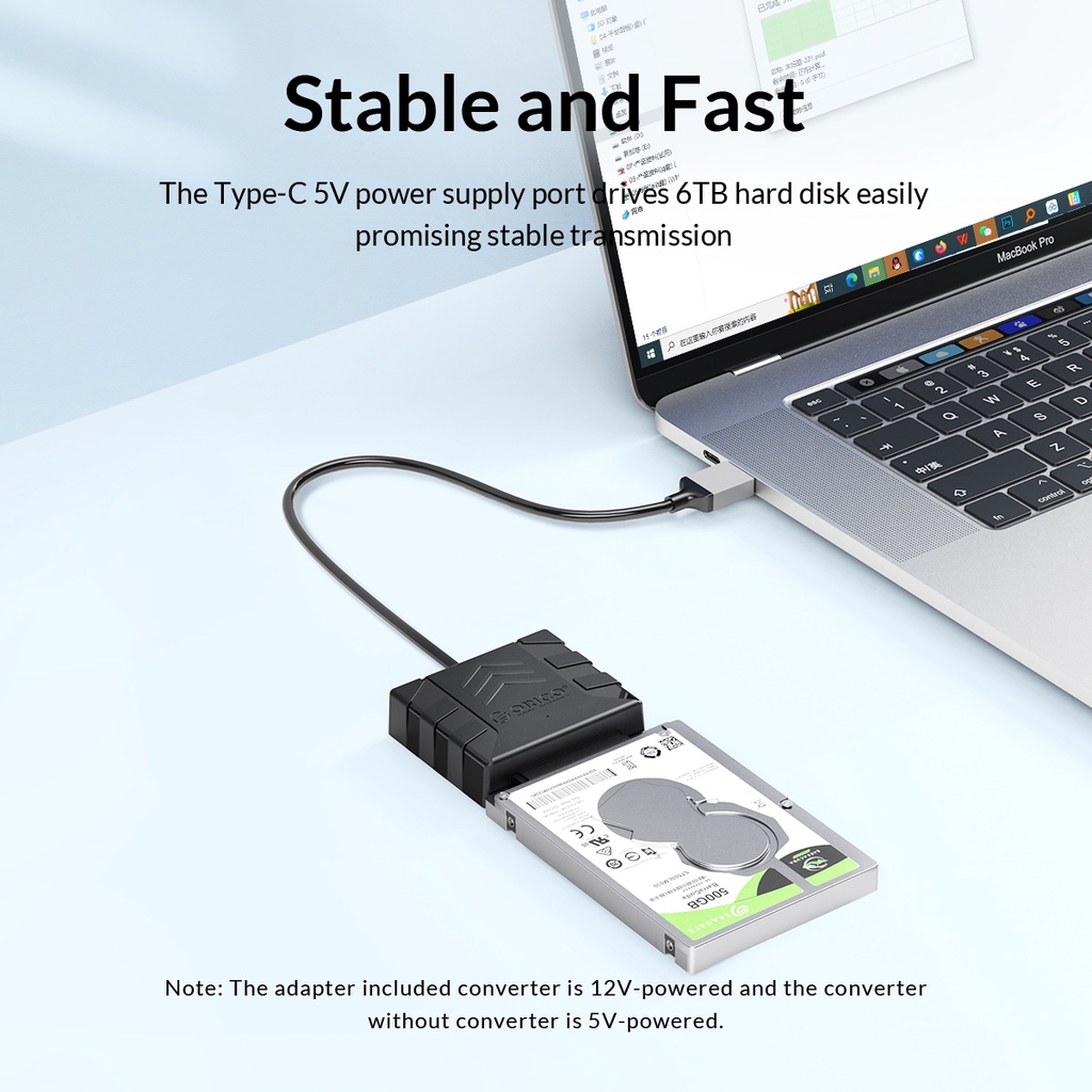 Orico Cáp Chuyển Đổi USB 3.0 Sang SATA 5Gbps SATA Cho Ổ Cứng Ngoài Macbook LaptopTV PS4 (UTS1)