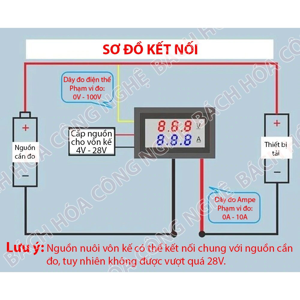 Vôn kế ampe kế - đồng hồ đo điện thế đo cường độ dòng điện DC