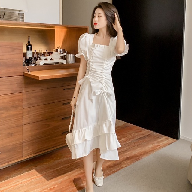 Đầm Lửng Thời Trang Mùa Hè Hàn Quốc Dành Cho Nữ