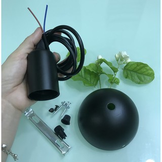 Bộ dây đui đèn thả 1 mét đen đui E27
