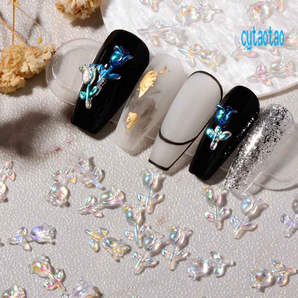 Set 30 Bông Hoa Hồng 3D Trang Trí Móng Tay Dễ Thương