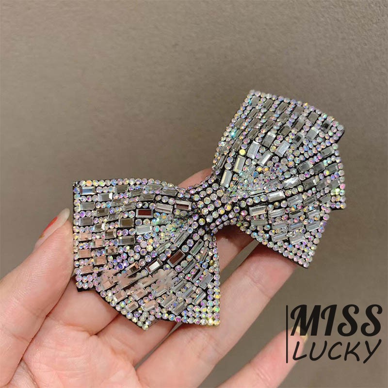 VN Kẹp Tóc Nơ Đính Đá Nhiều Màu Thời Trang Cho Nữ