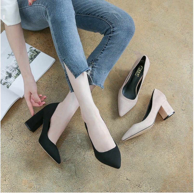 Giày Cao Gót 5 Phân Nữ Thiết kế Đơn Giản Lên Chân Sang Đẹp Tôn Dáng Cho Phái Nữ Mã DL99 Size 35 - 39