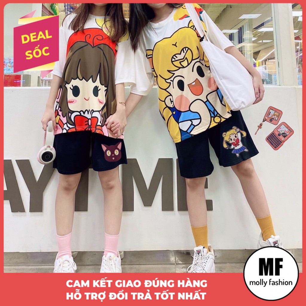 Đồ bộ hoạt hình form rộng Unisex SAILO MOON Freesize dành cho nam nữ Molly Fashion