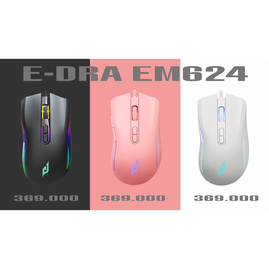 [Mã 44ELSALE2 giảm 7% đơn 300K] Chuột gaming E-Dra EM624 RGB/ 6662IC (PMW3327)/ DPI 12000 - Bảo hành 2 năm