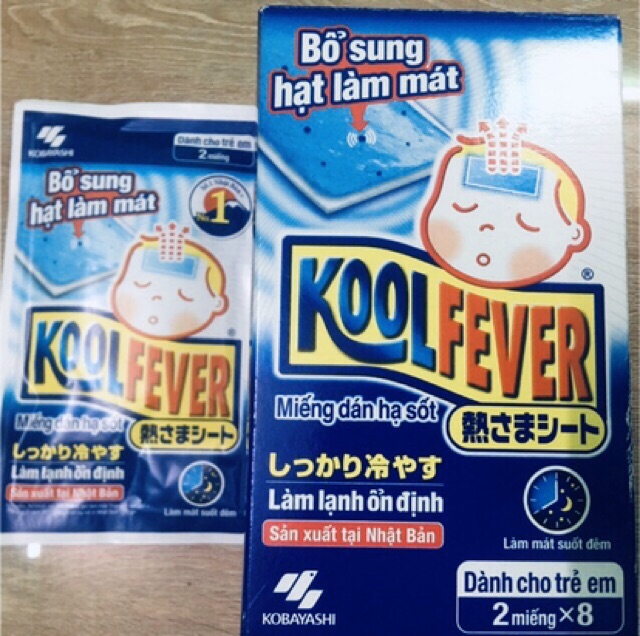 Dán hạ sốt Koolfever (giúp làm mát khi sốt, đau đầu, vùng da cháy nắng khi chơi thể thao)(NNK: Traphaco)(Nhật Bản)