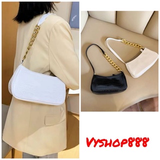 Túi xách kẹp nách dây da pha xích nữ, túi thời trang đeo chéo đeo vai mã A17