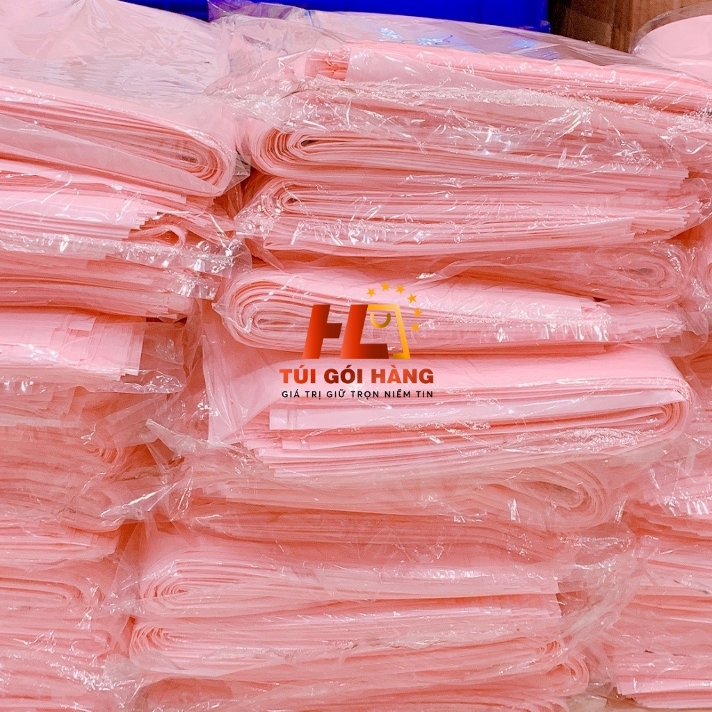 Túi nilong hột xoài pe màu hồng pastel TUIGOIHANGHL