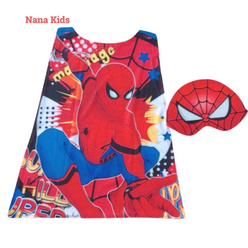 Bộ siêu nhân người nhện in 3D spiderman SAMKIDS đi kèm mặt nạ và khiêng hoặc choàng cho bé 2 đến 6 tuổi hiệu SAMKIDS.