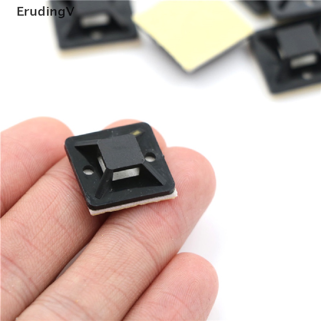 Set 100 Đế Dán Cố Định Dây Cáp Tự Dính Kích Thước 20X20X6Mm