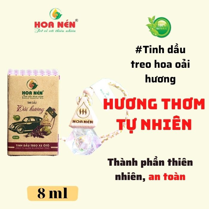 Tinh dầu treo Oải hương - Hoa Nén - Hương hoa thơm mát, khử mùi, ẩm mốc, giảm say xe