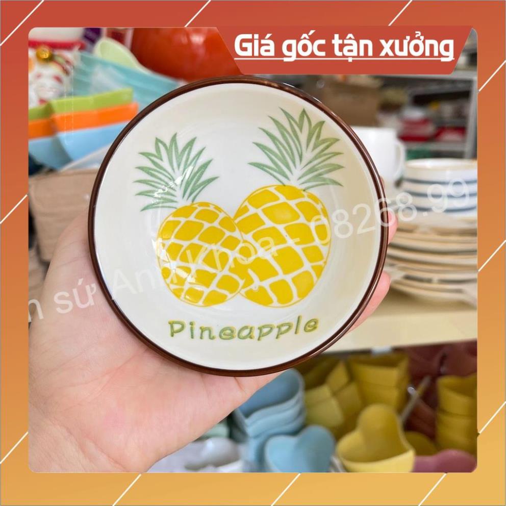 Siêu Sale - Sét Chén Dĩa Dễ Thương Đĩa Sứ Sét Bát Đĩa Decor, Bát Ăn Cơm Chén Sứ Họa Tiết Quả Dứa xinh yêu.