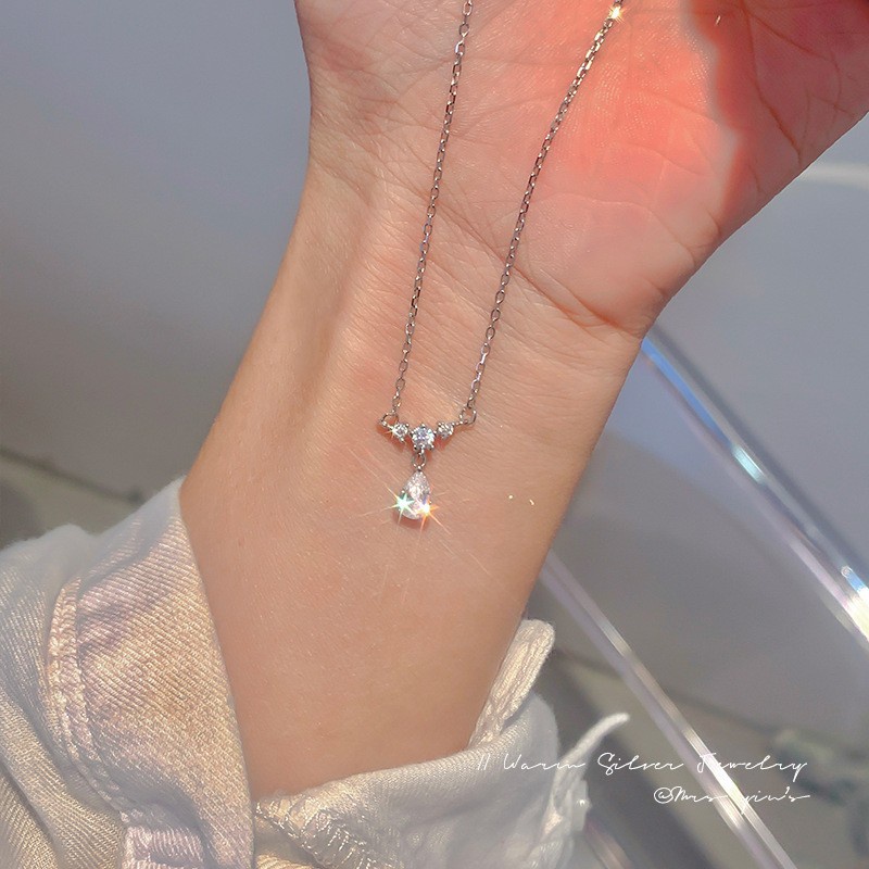 Bộ Trang Sức Vòng cổ / Nhẫn / Bông Tai Đính Đá Zircon Màu Hồng Dễ Thương Thời Trang Cho