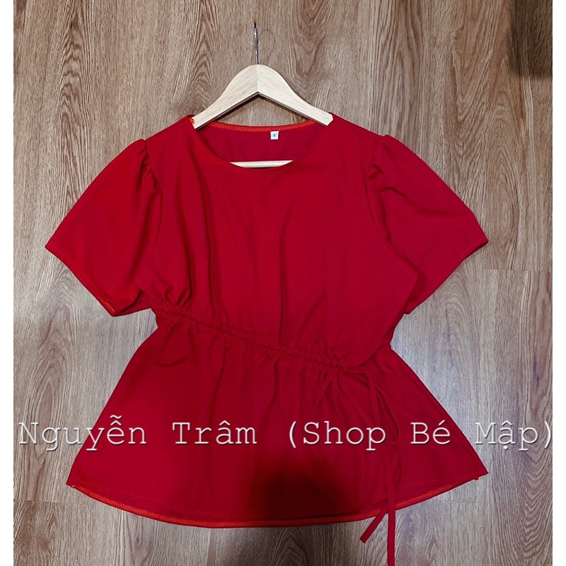 Áo Peplum Tay Con Rút Dây Xéo BigSize 65-85Kg [Hình Thật Chính Chủ]