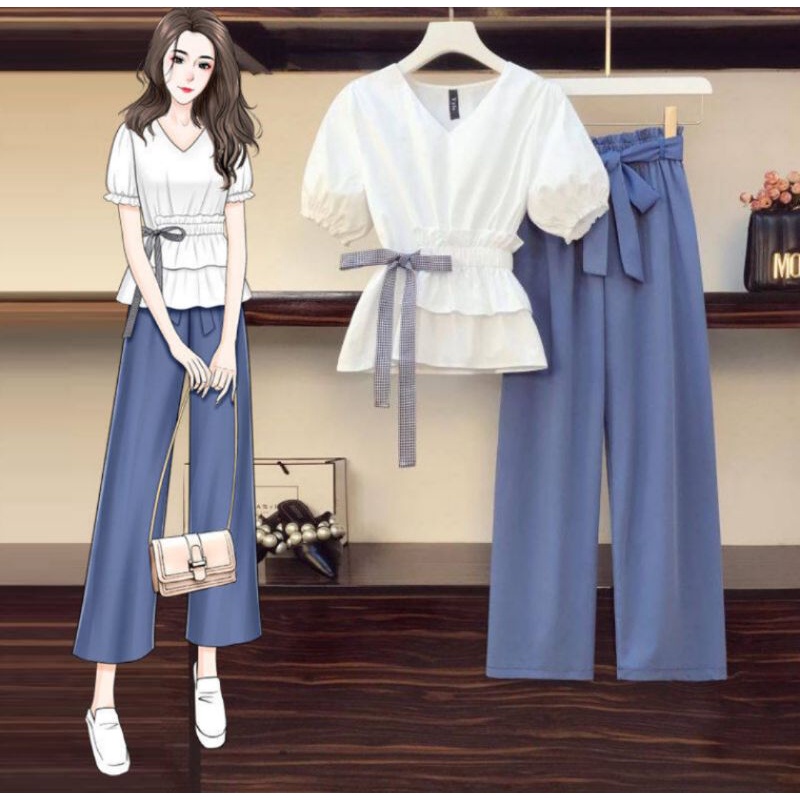 Áo sơ mi kiểu baby doll Zara VNXK áo blouse peplum babydoll zr cổ V tay ngắn eo chun cột nơ sơ mi xuất khẩu dư xịn