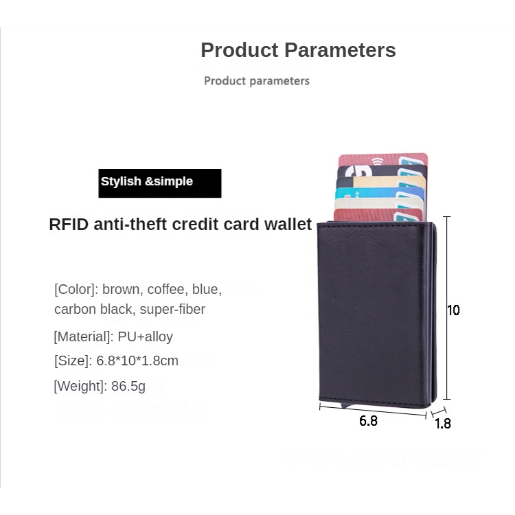 Ví Đựng Thẻ Tín Dụng Có Khóa Kéo Tiện Lợi Dành Cho Nam