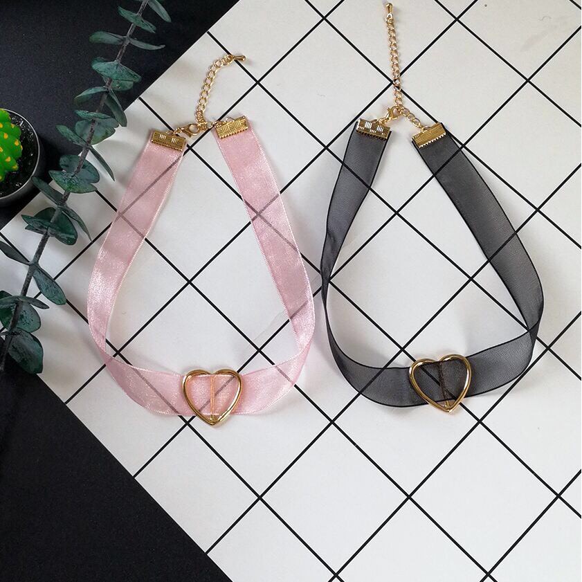 Choker ren mặt trái tim choker tiểu thư - Mã AM06