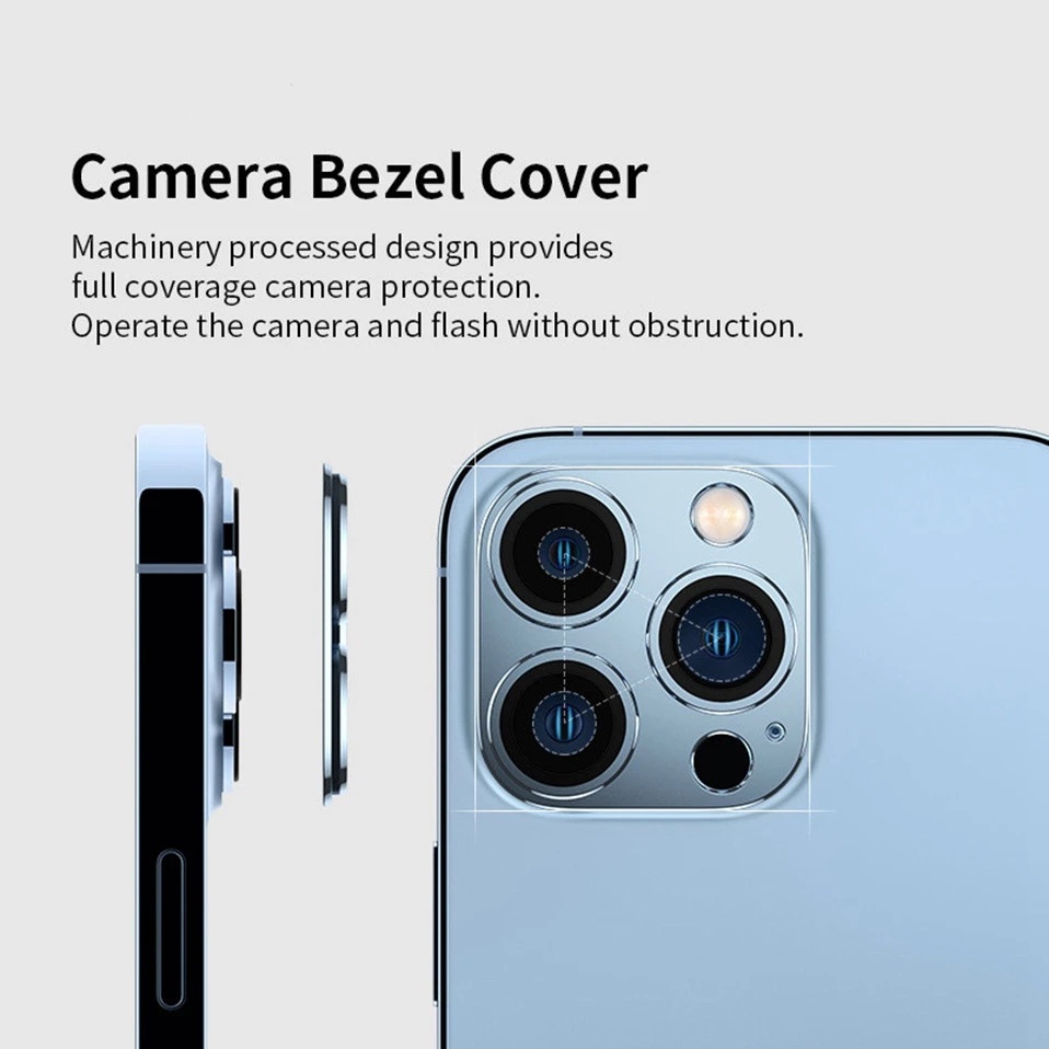 Kính Cường Lực Hợp Kim Nhôm Bảo Vệ Camera Cho iPhone 13/13mini &amp; 13Pro/Max