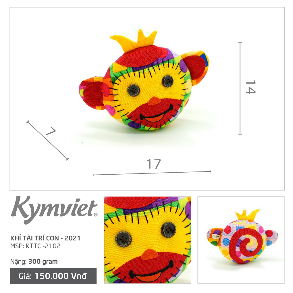 Đồ Chơi Nhồi Bông Hình Gia Đình Khỉ Tài Trí Kymviet Craft Cotton