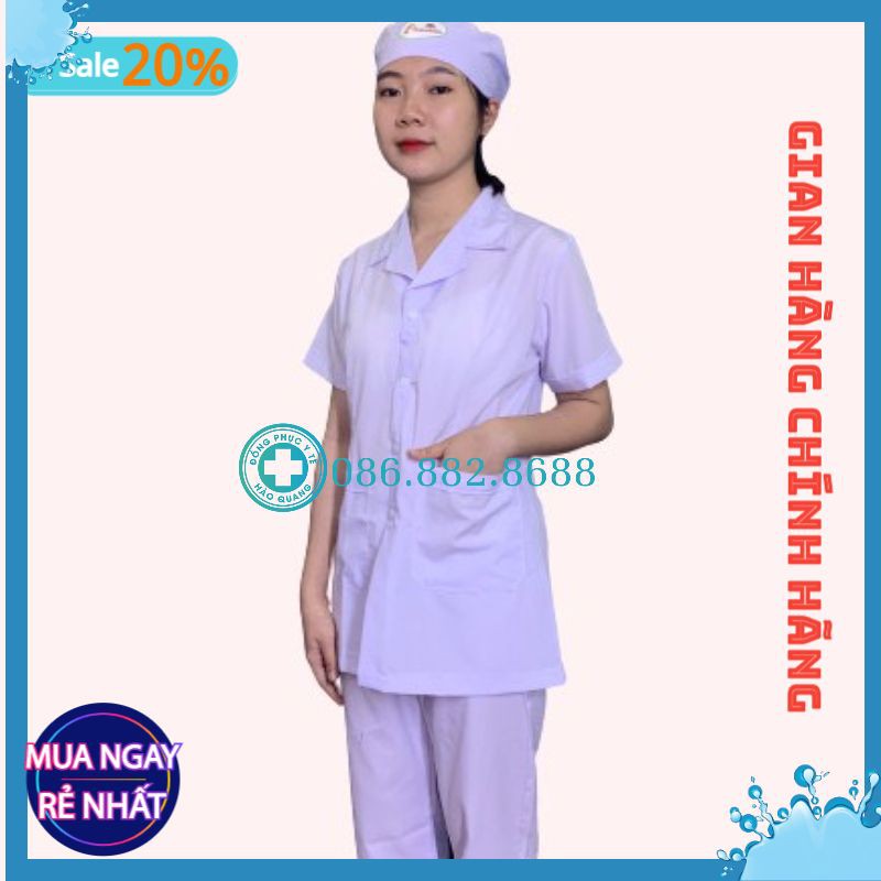 Quần blouse y tá, điều dưỡng, bác sĩ, kỹ thuật viên nam nữ màu trắng hàng phổ thông