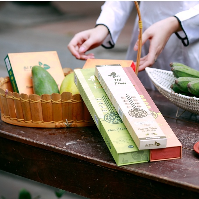 Nhang Hương Trầm Bồ Đề Tâm Sạch Tự Nhiên Loại Bỏ Âm Khí Hộp 30 Nén