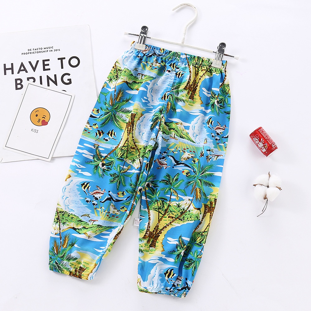 Quần Cotton Lụa Thể Thao Dài Đến Mắt Cá Thoáng Khí 75-135cm Cho Bé