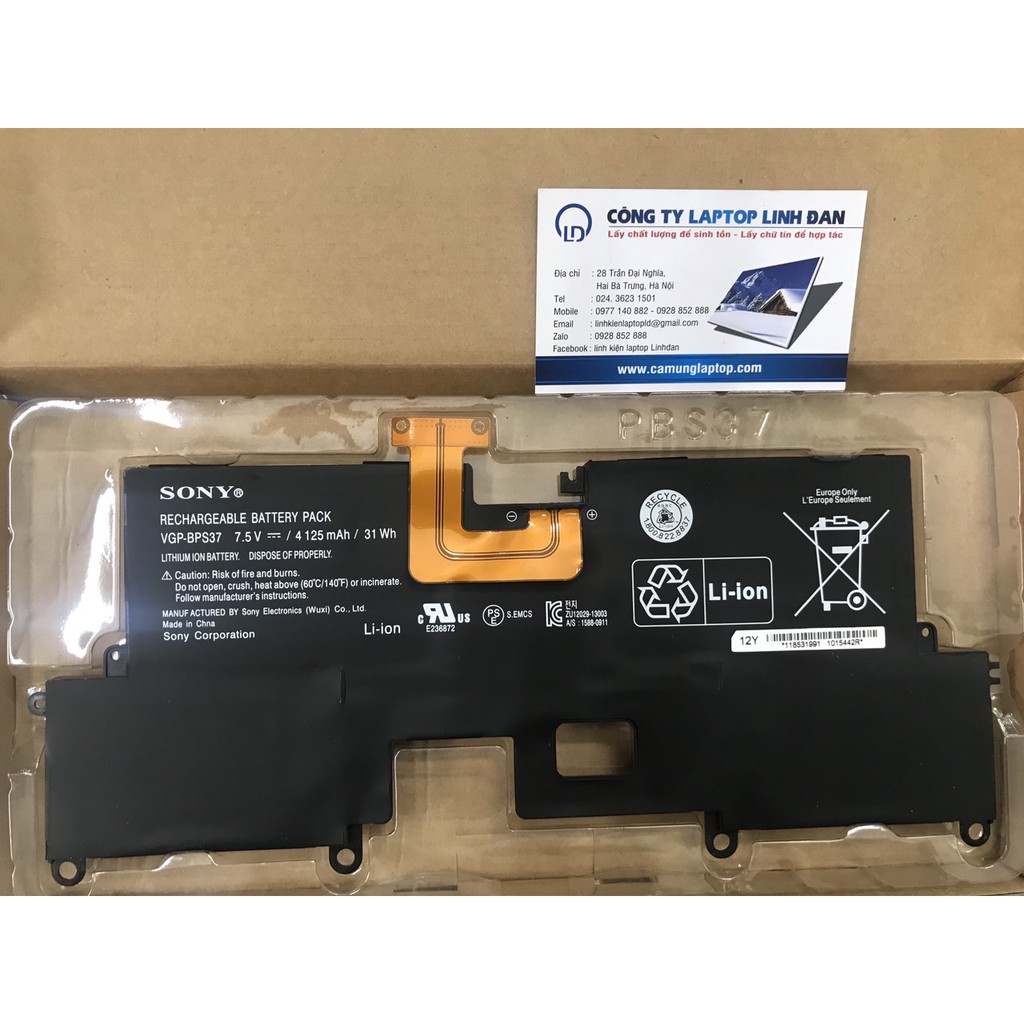 Pin Laptop Sony Vaio SVP1121 Pro 11 SVP11227SCB SVP11214CXB BPS37 VGP-BPS37 Battery