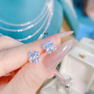 Bông tai / Khuyên tai bạc hoa 4 cánh chất liệu bạc ta - Lily