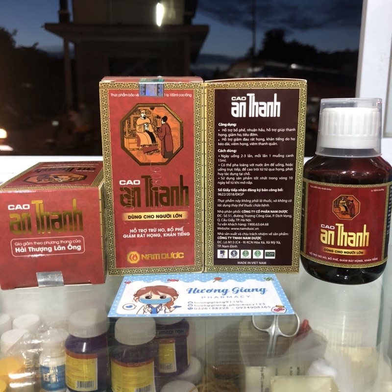 Cao siro ho An Thanh, hỗ trợ giảm ho, bổ phế,giảm rát họng , khản tiếng lọ 100ml