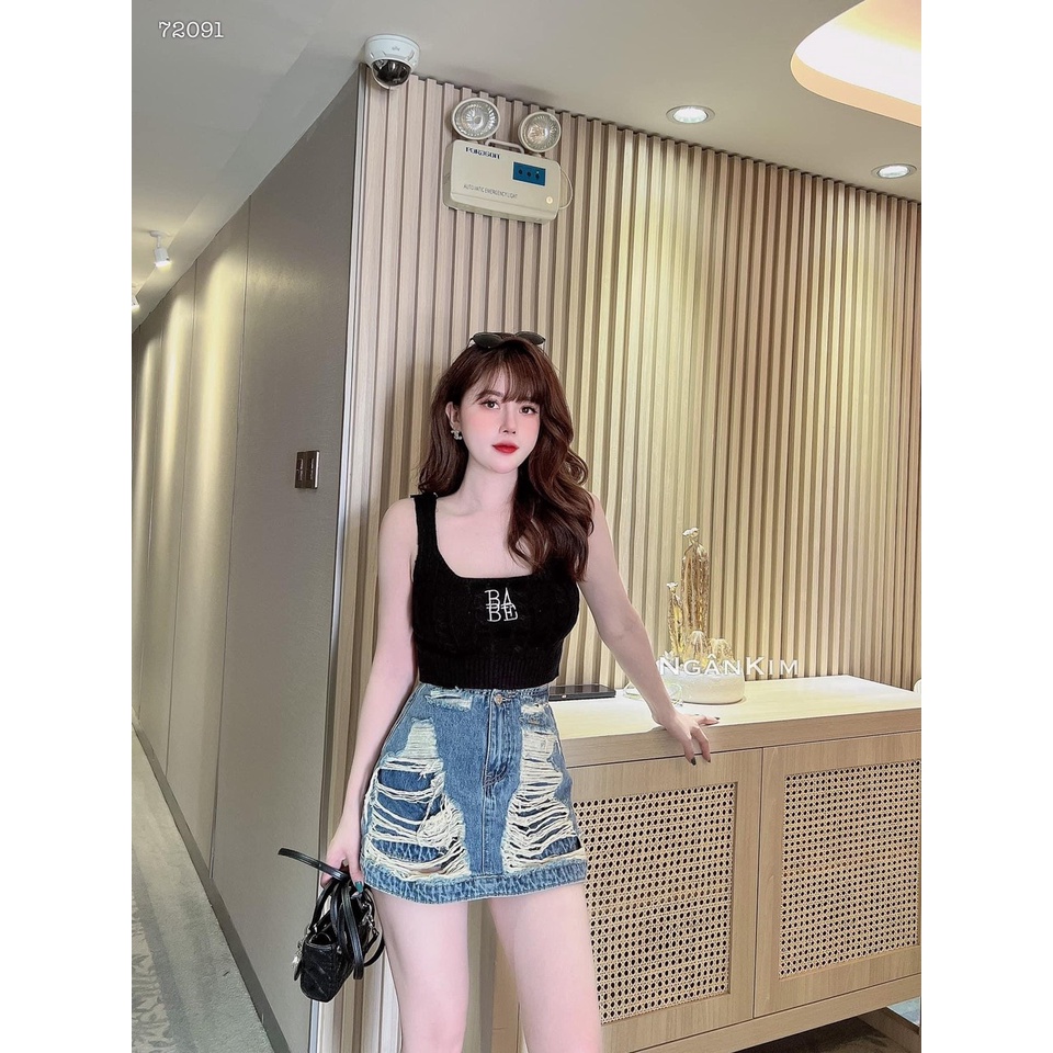 CHÂN VÁY JEANS RÁCH