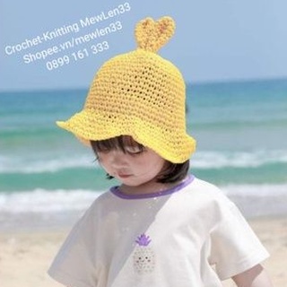 Nón cói mùa hè đi biển cho mẹ & bé - crochet-knitting mewlen33