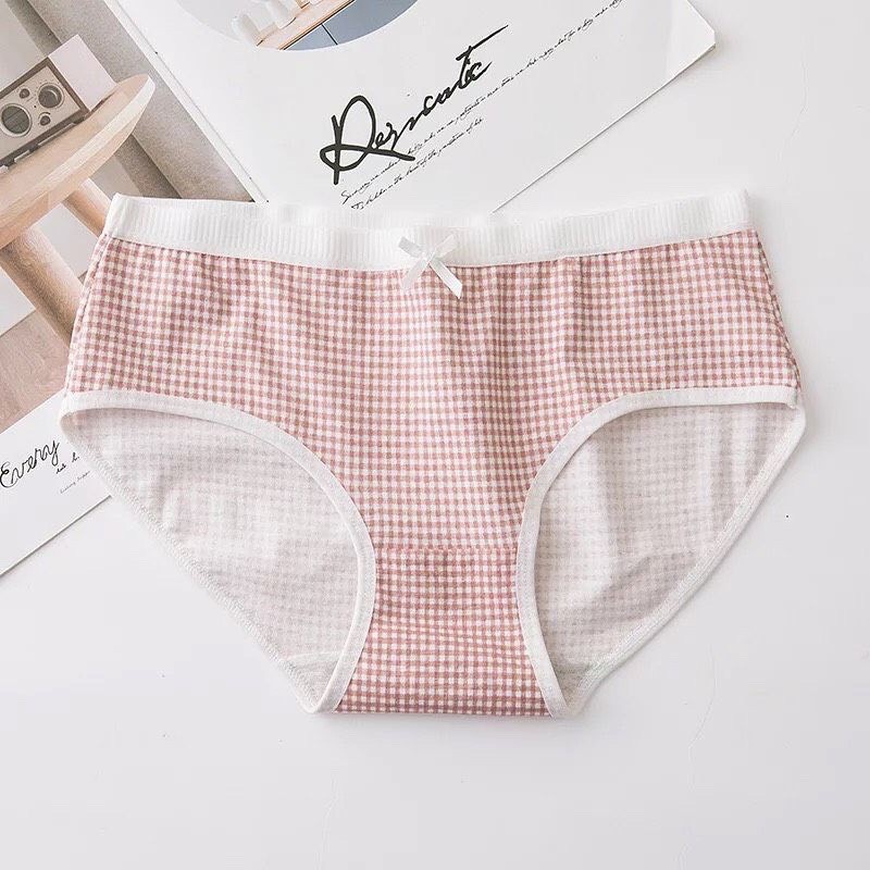 Quần lót kẻ caro cotton nữ cao cấp dễ thương...