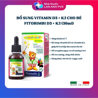 FITOBIMBI D3+K2 (Hàng nhập khẩu) - Giúp bé sơ sinh phát triển chiều cao, xương răng chắc khỏe.