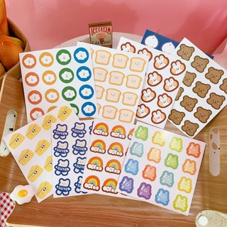 Zanmo set 2 tờ nhãn dán sticker gấu thỏ ulzzang
