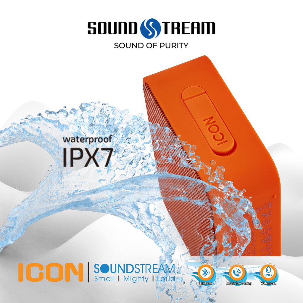 Loa bluetooth Soundstream Icon, pin đến 5h, kháng nước Ipx7, mang theo người tiện lợi