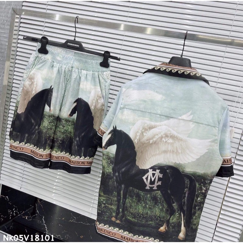 Set đi biển cổ bẻ 2227, Bộ hè nam pijama new hot trend